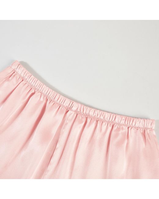 Soft Strokes Silk Red Pure Silk Powder Scallop Edged Shorts
