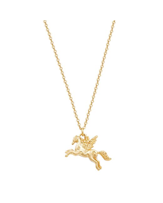 Fable England Metallic Pegasus Necklace & Huggie Earrings Set