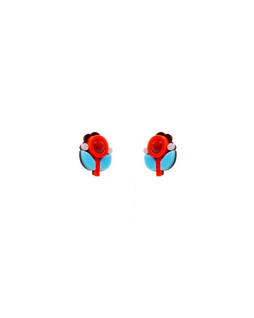 Gissa Bicalho Red Handmade Acrylic Earring Petunia Small