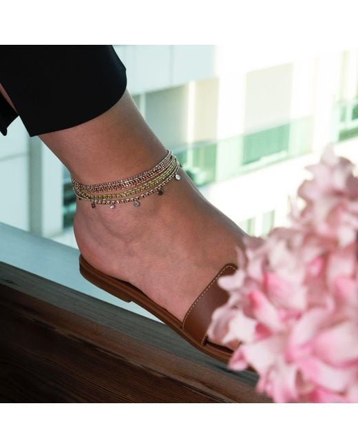 Ecce | Artisan Diamonds Metallic 14K Solid Enamelled Candy Crush Anklet