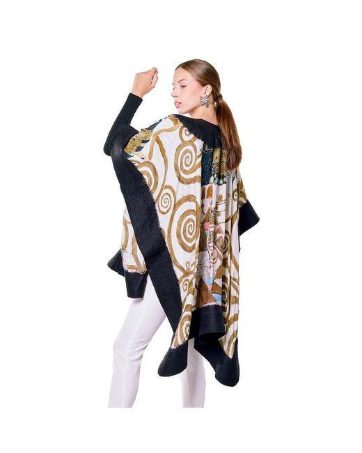 Lumina Eligma Black Poncho Mulberry Silk & Merino Handmade Felt