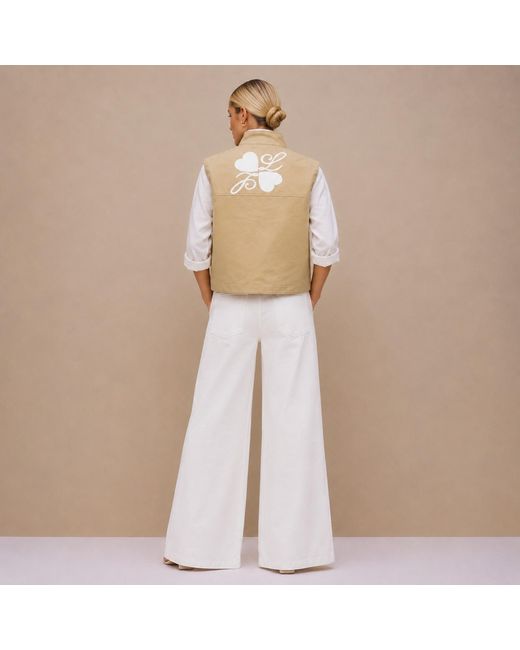 House of Laines London Natural Neutrals Laines Couture Hand Embellished Leopard Cropped Trench Gilet