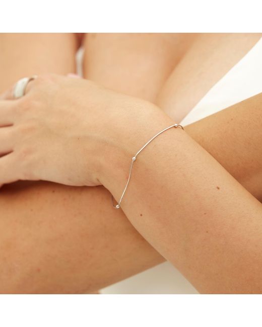 Spero London Metallic Italian Bead Chain Sterling Satellite Bracelet