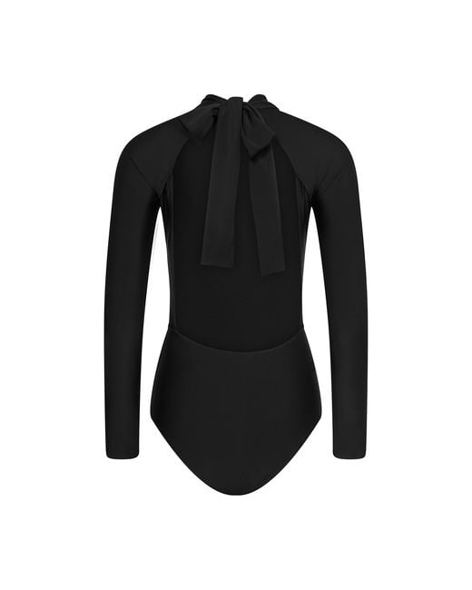 Paola Amador Black Bodysuit Swimsuit Surf