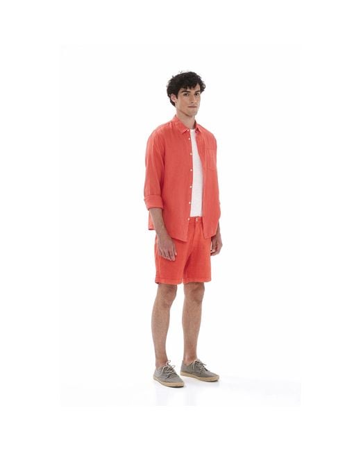 Haris Cotton White Long Sleeved Front Pocket Linen Shirt for men