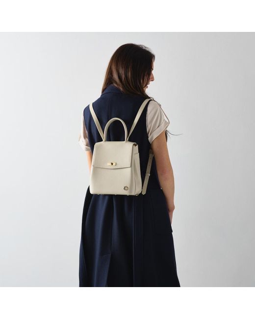 Kerikit England Natural Neutrals Florence Small Cream Leather Backpack