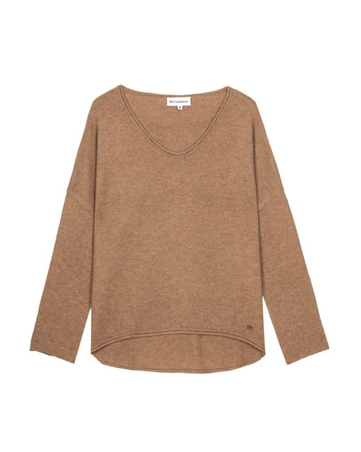 Bel Cashmere Brown Anais Cashmere Sweater Camel