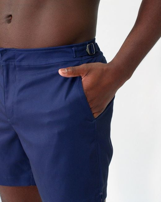Lords of Harlech Blue Pool Oxford Swim Short for men
