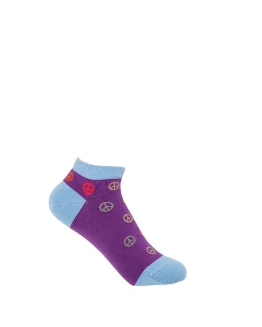Peper Harow - Made in England Purple Peace Trainer Socks –