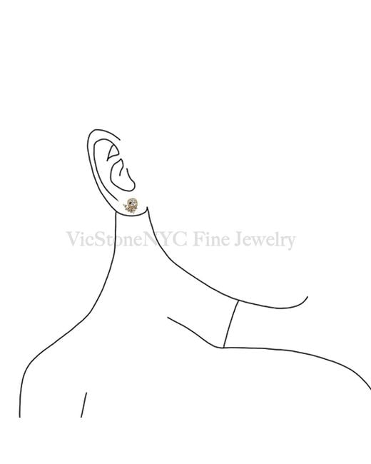 VicStoneNYC Fine Jewelry Metallic Unique Sparkling Vermeil Stud Earrings
