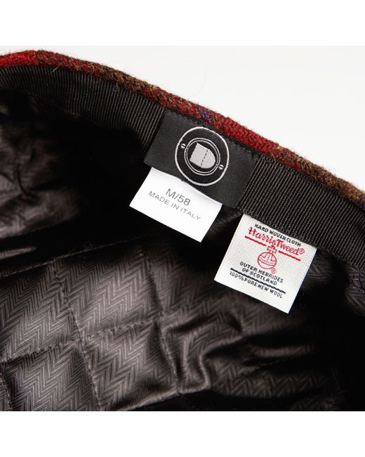 Dasmarca Hats Red Justin Lava Harris Tweed Flat Cap Made for men
