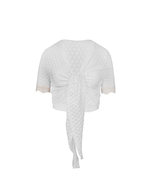 Oh!Zuza White Polka Dot Wrap Bolero