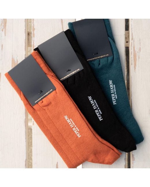 Peper Harow - Made in England Green Indulgent Cashmere Socks for men