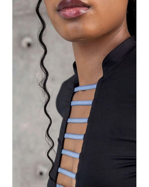 Monzlapur New York Blue Cropped Top With Straps