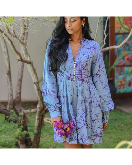 Celeste Mendis Blue Midnight Bloom Dress