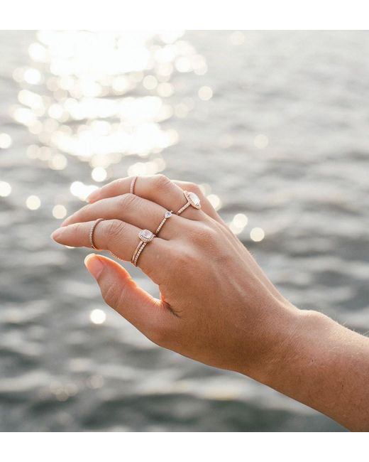 KAMARIA Metallic Double Chain Ring