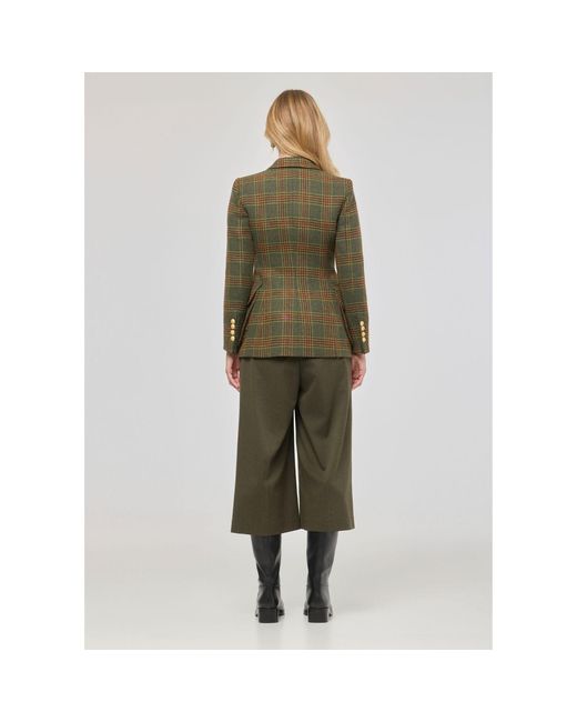 The Extreme Collection Green Checked Wool Blazer Grant