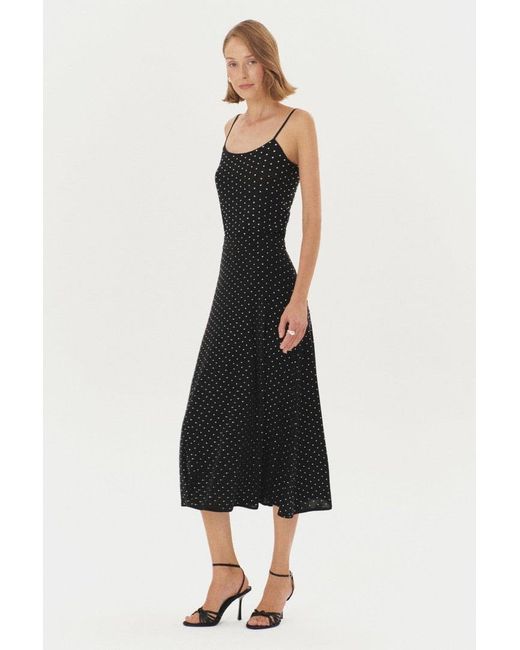 Exquise Black Stone Knit Midi Bobby Skirt –