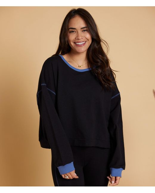 Known Supply Black Boxy Cotton Crewneck