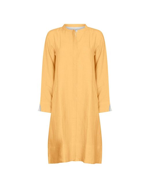 NoLoGo-chic Yellow Super Mix Coat Dress Linen