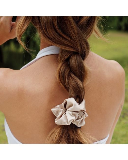 Silk Works Metallic Neutrals Caramel Large Scrunchies