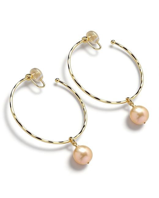 Ninemoo Metallic Lumière Blush Pearl Clip Earrings