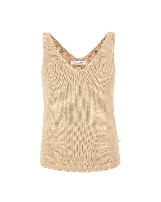 SALANIDA Natural Neutrals Mare 100% Linen Tank Top Sand