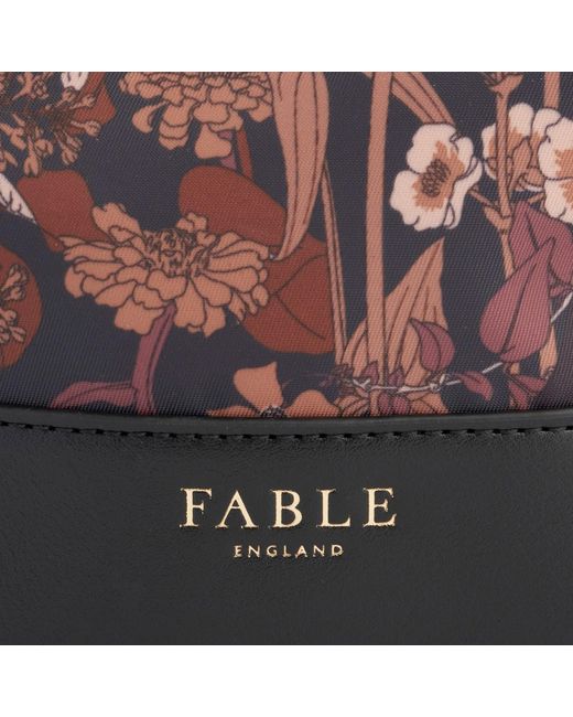 Fable England Black Deco Blooms Bucket Bag