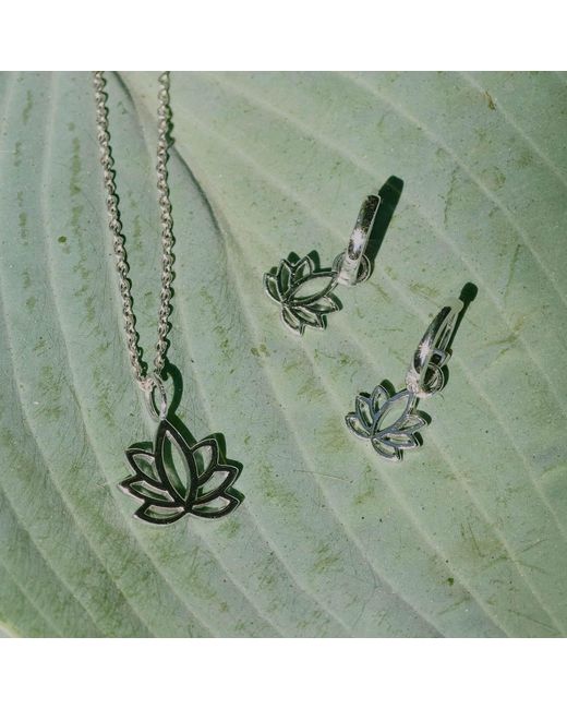 Zohreh White Lotus Flower Pendant Sterling