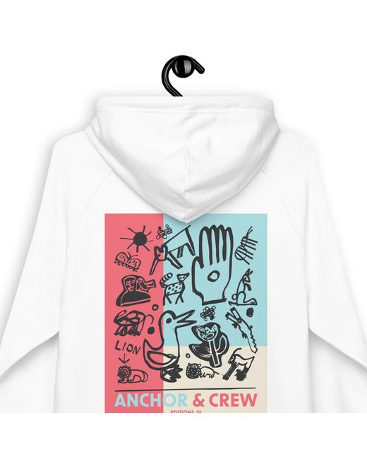 Anchor and Crew White One Moon Safari Editions Organic Cotton Hoodie for men