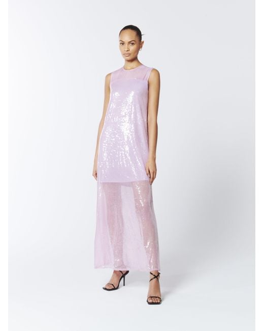 Sour Figs Purple Sequined Sheer Gown