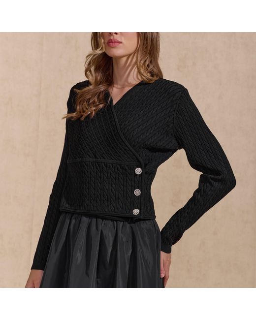 Roch Perel Gray Embellished Cable Wrap