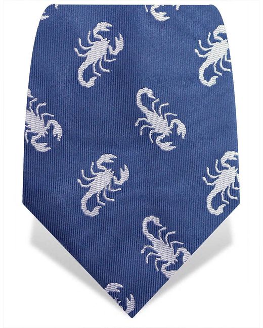 Gresham Blake Blue Scorpion Silk Tie for men