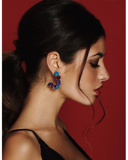 Lavani Jewels Blue Multicolour Rainbow Lavani Earrings