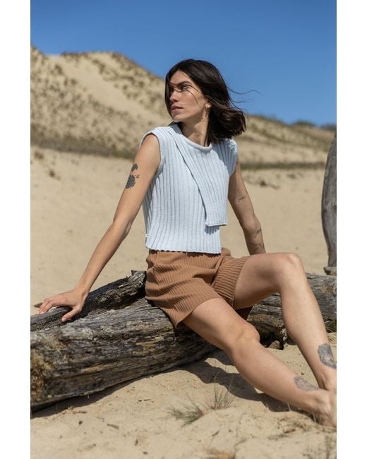 SALANIDA White Terra Ribbed Shorts