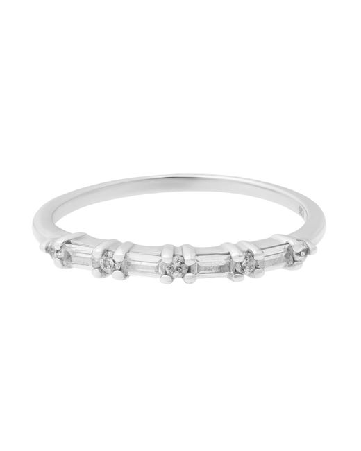 Cartilage Cartel Skinny Baguette Ring in Metallic Lyst