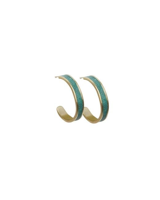 Zeworks Blue Dori Malachite Hoop Earrings