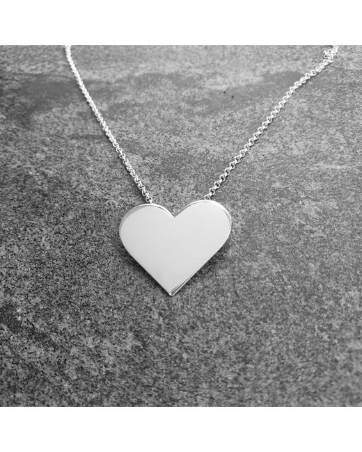 Edge Only Metallic Heart Pendant Xl Sterling