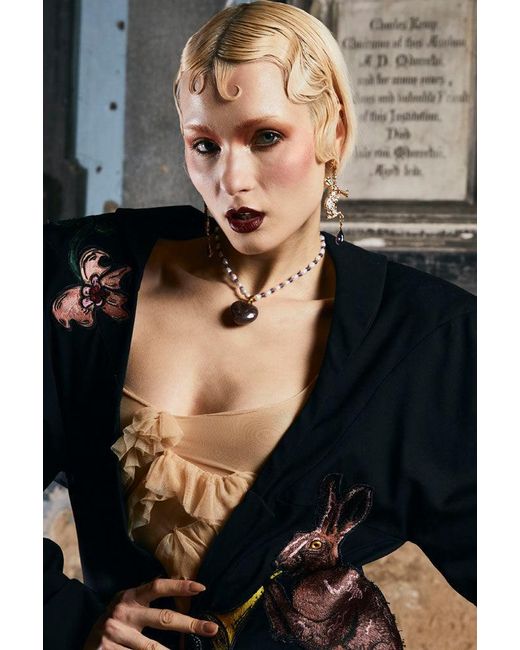 Natalia Petruch White Mystic Rabbit Earrings