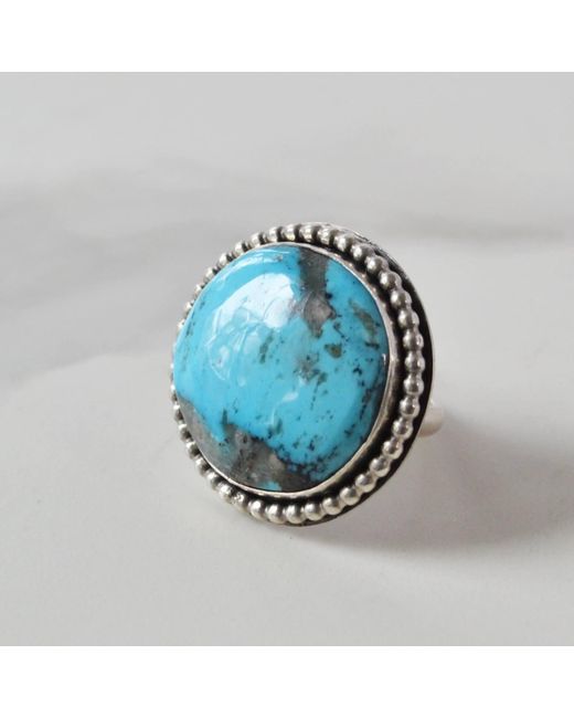 Glamrocks Jewelry Blue Arizona Kingman Sterling Ring