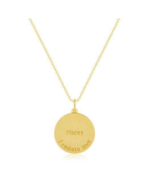 Azura Jewelry New York Metallic Pisces Zodiac Mantra Necklace Vermeil