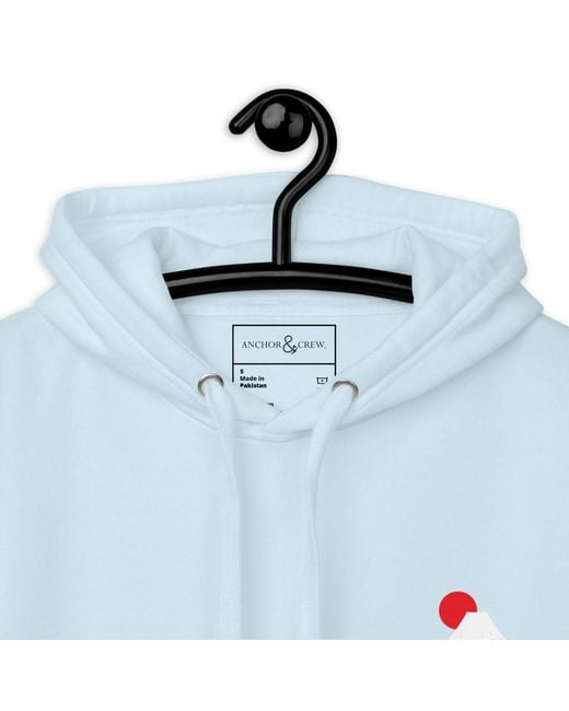 Anchor and Crew Blue Sky Mount Fuji Landmark Cotton Blend Hoodie for men
