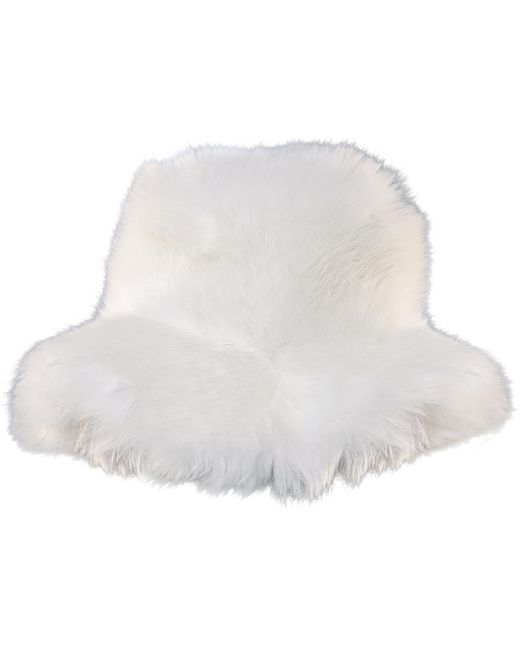 Elsie & Fred White Arctic Faux Fur Oversized Fluffy Hat