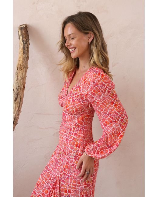 Sophia Alexia Red Marble Mosaic Portofino Dress