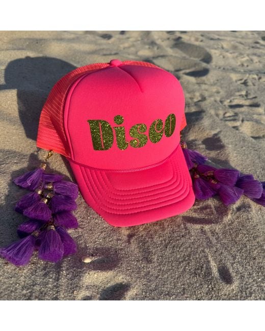 Julia Clancey Pink Hot Tasseltastic Disco Trucker Cap