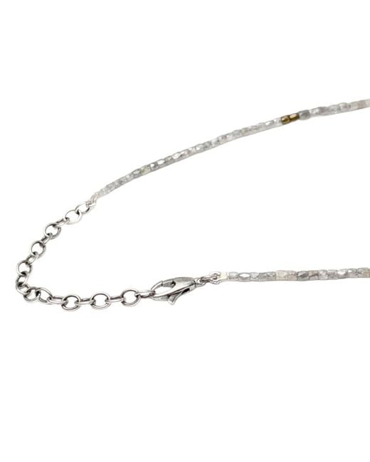 Rahul's Jewels Metallic 16"-18" Adjustable Length Genuine Diamond Tube Necklace, 22.00 Carats Diamond Weight