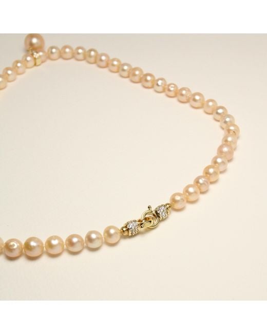 Ninemoo Metallic Belle Bow Signature Pearl Necklace