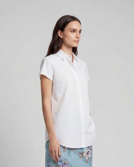 Lords of Harlech White Lara Linen Shirt