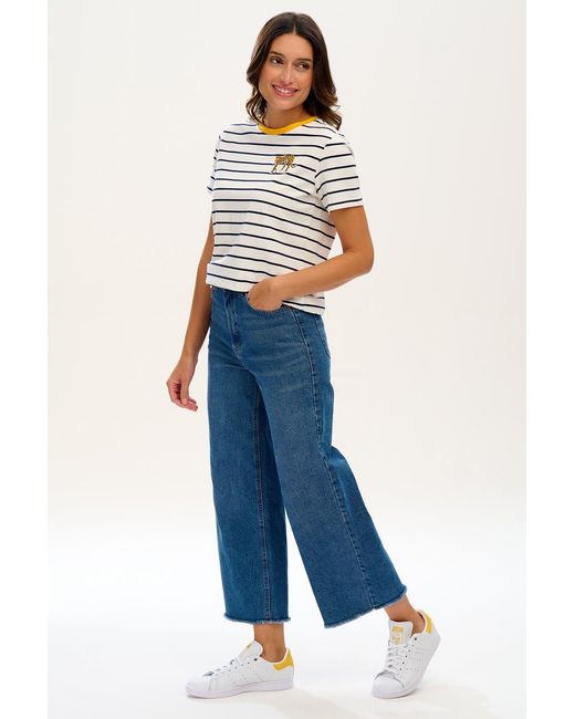 Sugarhill White Maggie T-Shirt, Off, Leopard Embroidery