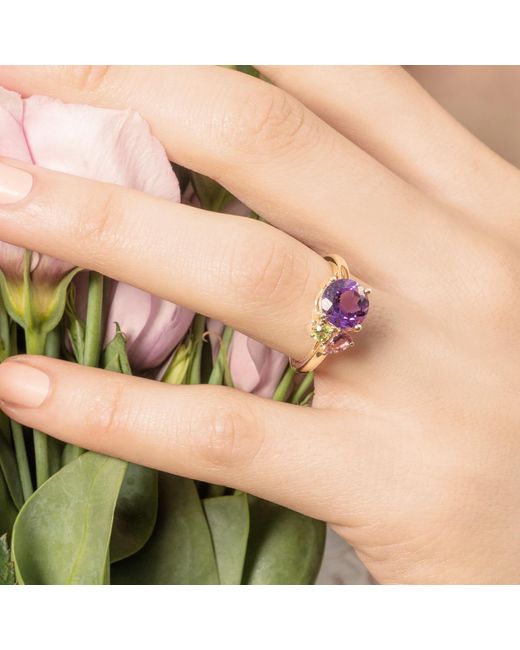 Augustine Jewels Purple Amethyst Cluster Ring
